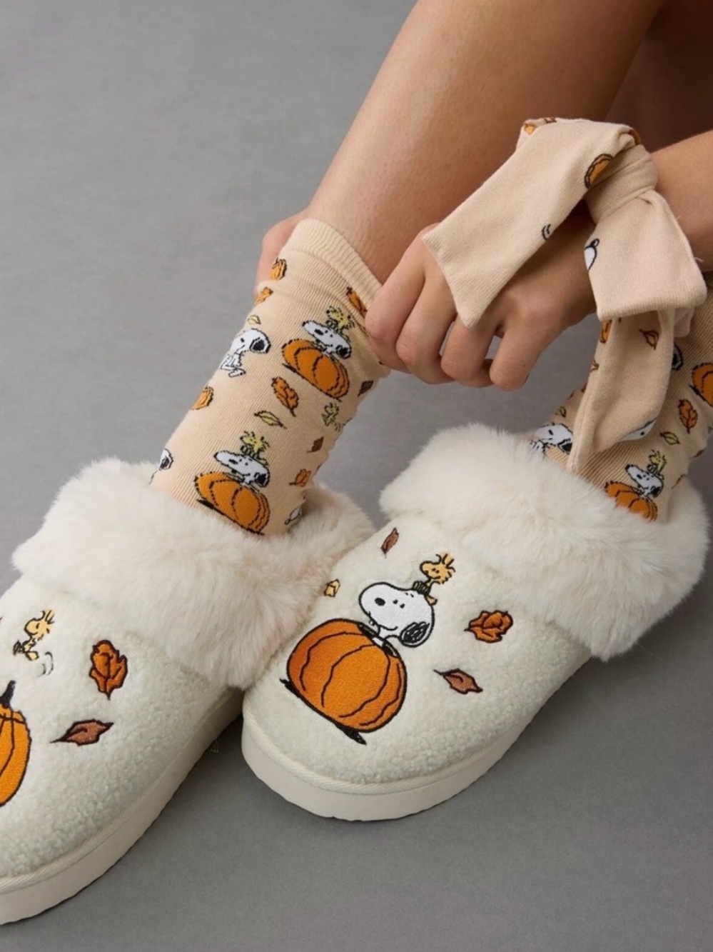 NWOT Fall Peanuts Slippers